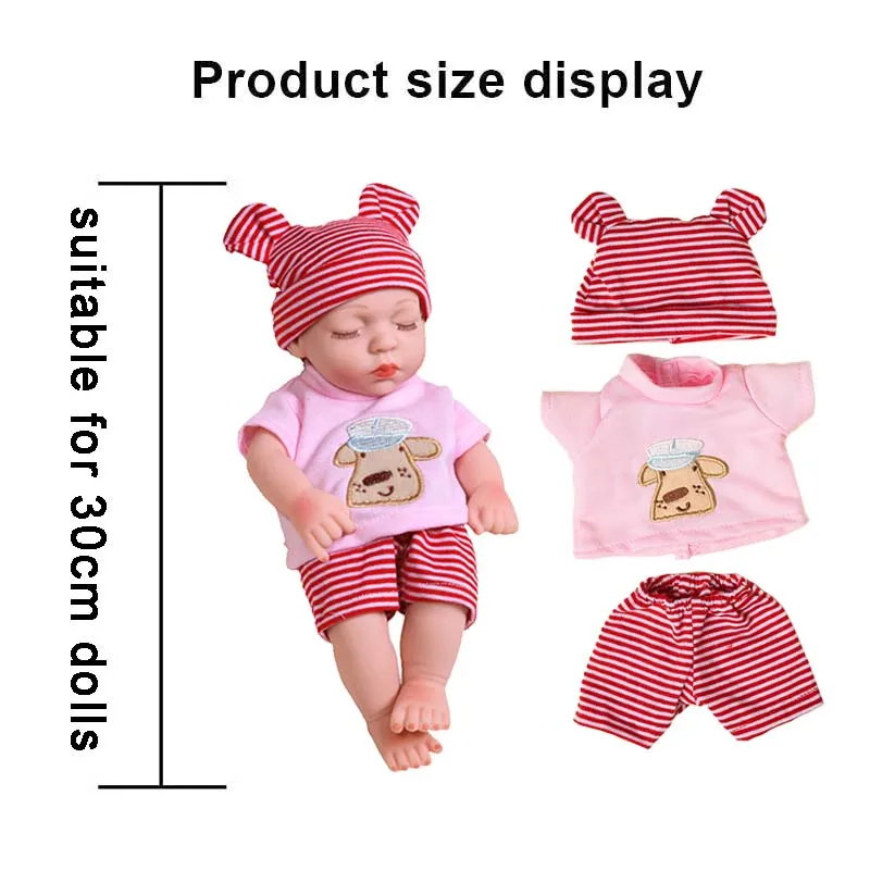 ชุดจั๊มสูทเดรสตุ๊กตาเด็ก 1 ชุด ขนาด 30 ซม. สำหรับตุ๊กตาเด็กผู้หญิงขนาด 11.81 นิ้ว ของเล่นตุ๊กตาทำมือ ชุดตุ๊กตา DIY