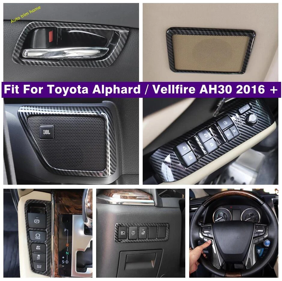 

Auto Door Handle Bowl / Speaker / Steering Wheel / Window Lift Button Cover Trim For Toyota Alphard / Vellfire AH30 2016 - 2021