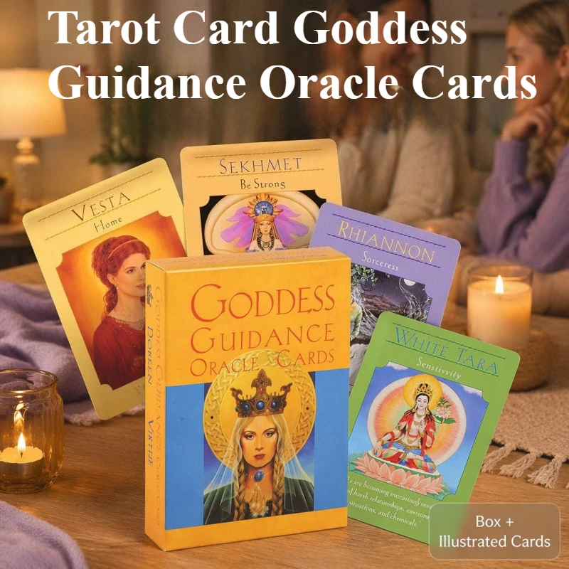 English Tarot Card Goddess Guidance Oracle Cards 44 Piece Predicting Fate Divination Future Playing Cards Board Game Mysterious