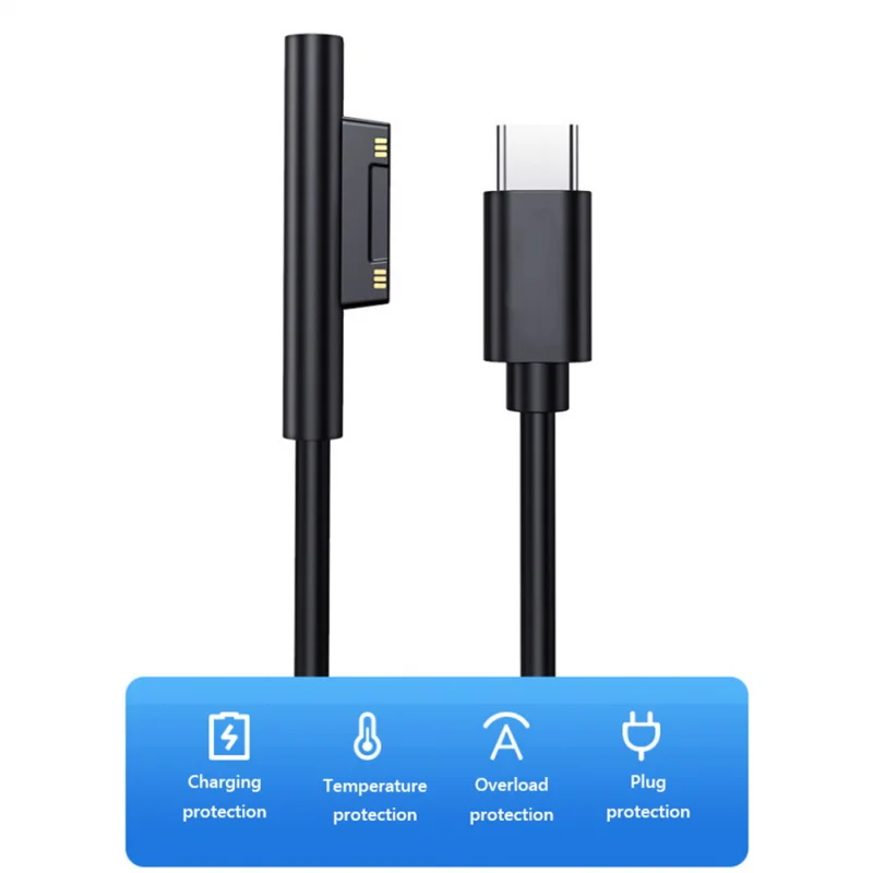 

USB Type C to Micro USB PD Cable 1.8m 15v PD Fast Charger Cable for Microsoft Surface Pro 7/6/5/4/3 Book/Book 2