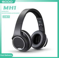 Wireless Headphones Speakers 2 in 1 SODO Foldable NFC HiFi Stereo  Bluetooth-compatible 5.0 Headphones with Mic Support TF/FM