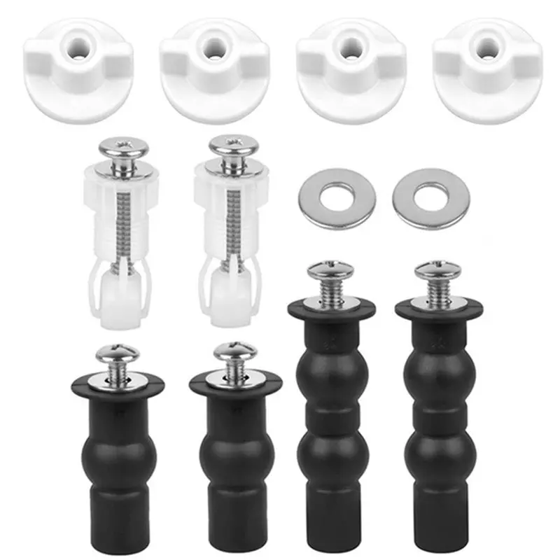 ABDJ-Universal Toilet Seat Hinge Set Toilet Lid Replacement Screws & Washers For Quick Repair & Secure Fit