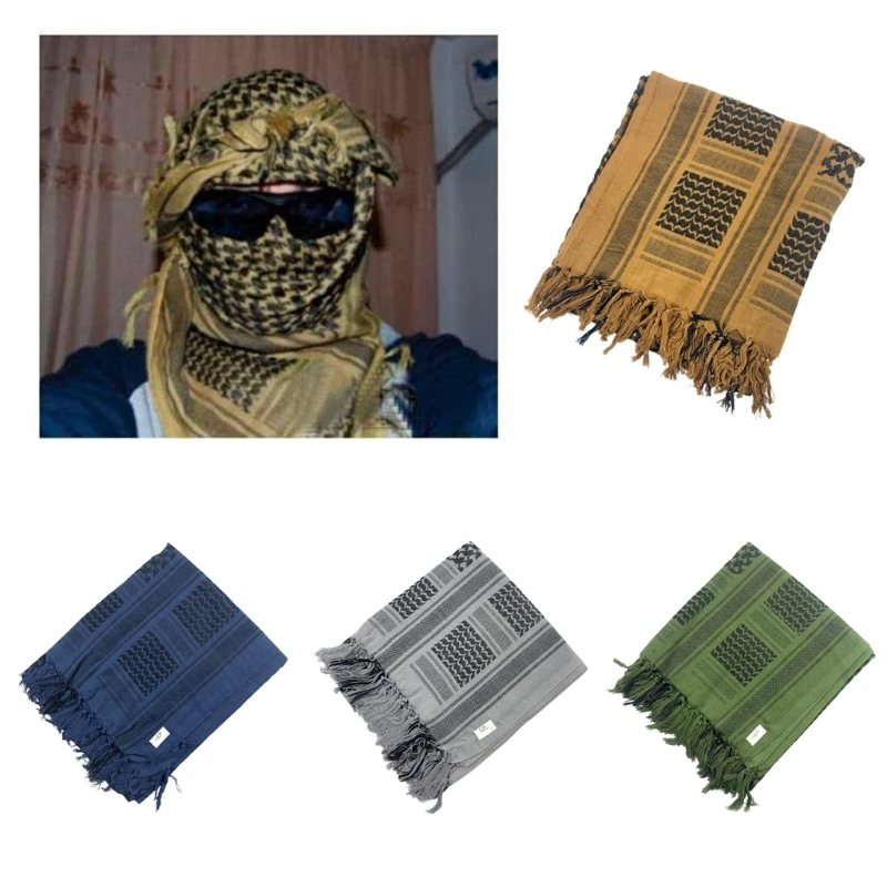 9 Styles Stylish Arab Keffiyeh Shemagh Scarf Arabian Dubai Neckwrap Unisex Desert Dustproof Face Head Cover Breathable Headscarf