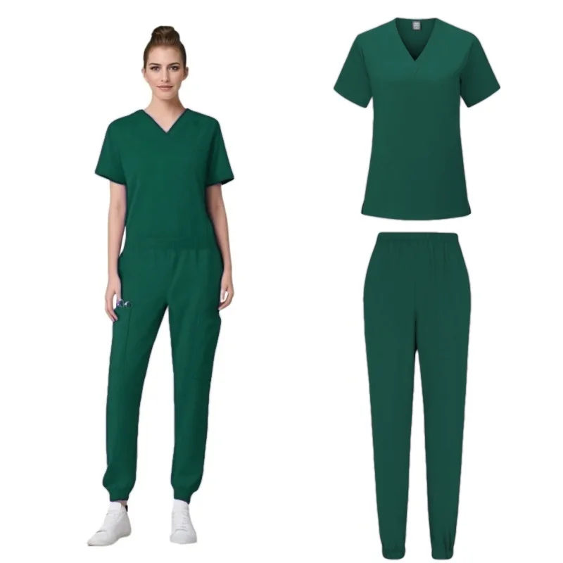 Conjunto de ropa de Yoga elástica para mujer, uniformes médicos, accesorios de Hospital, traje de enfermera, pretina colorida, suministros