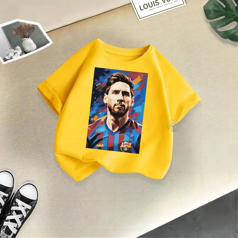 Boys and Girls Cotton Casual T-Shirts Round Neck Tops for Outdoor Sports Football Clothing Cute Kids Summer T Shirt