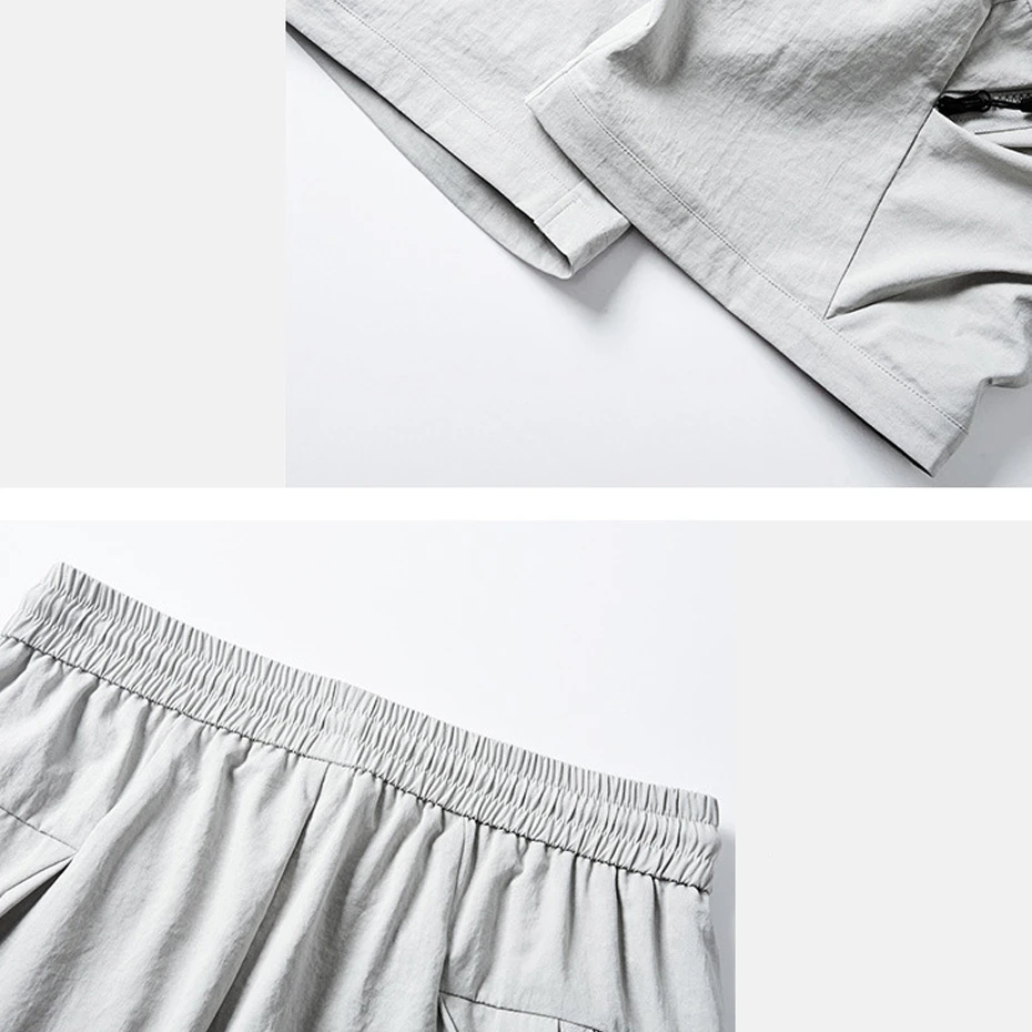 8XL Plus Size Cargo Shorts Men Summer Shorts Fashion Casual Multiple Pockets Short Pants Elastic Waist Male Big Size 8XL