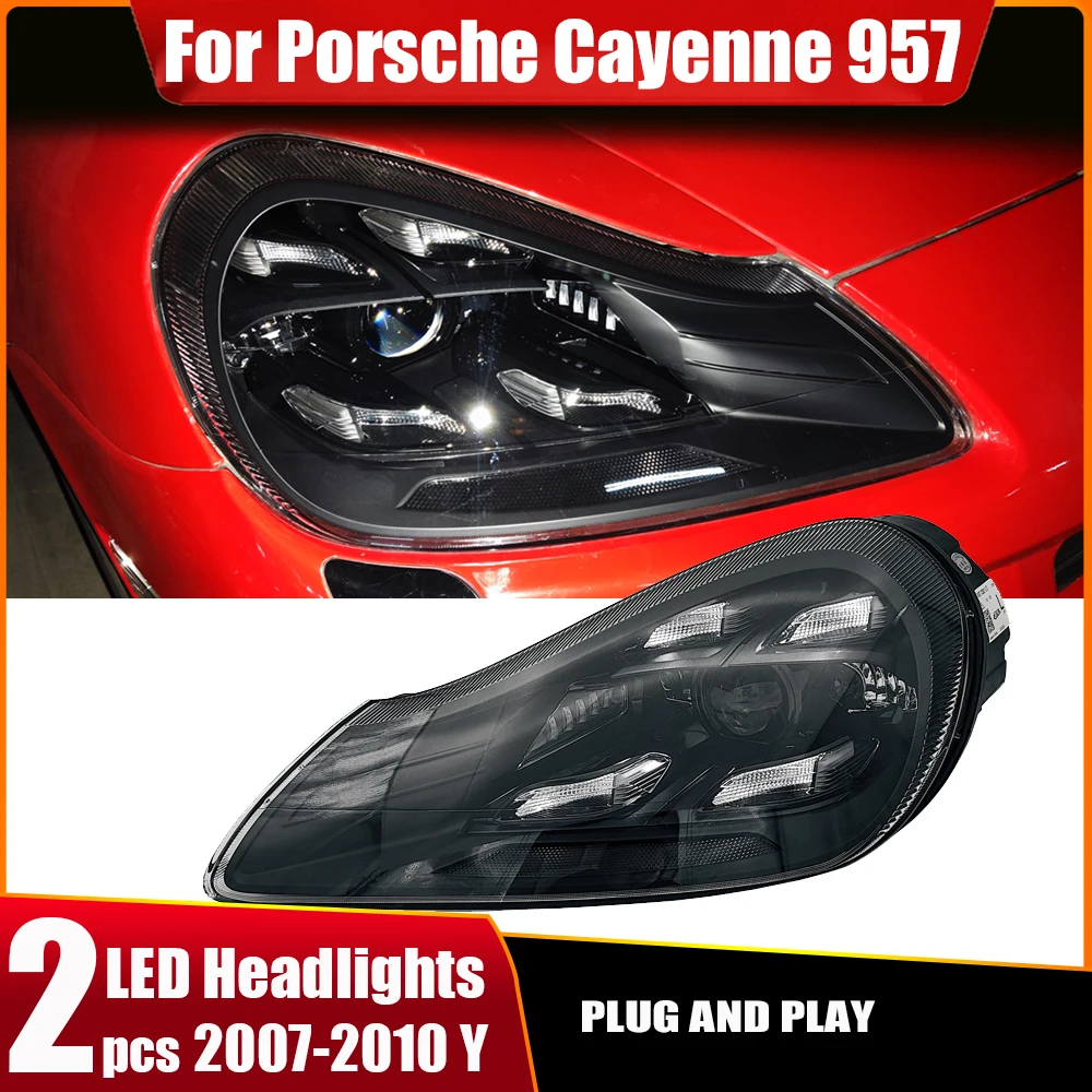 

Автомобильные аксессуары, обновленные светодиодные фары для Porsche Cayenne 957 2007 2008 2009 2010, светодиодные передние фары в сборе, фары