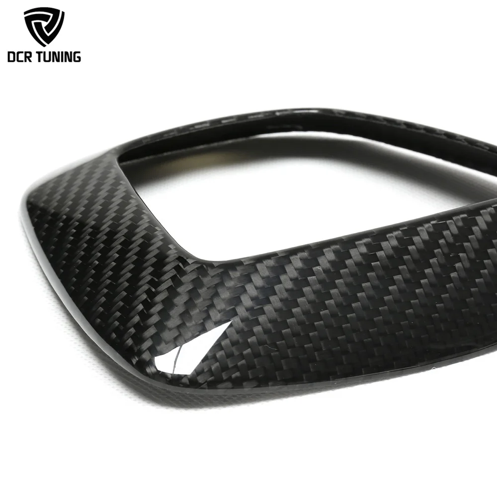 Dry Carbon Fiber Steering Wheel Airbag Top Cover for TESLA MODEL 3 MODEL Y Juniper Stick-On Interiors Shiny/Matte Finish