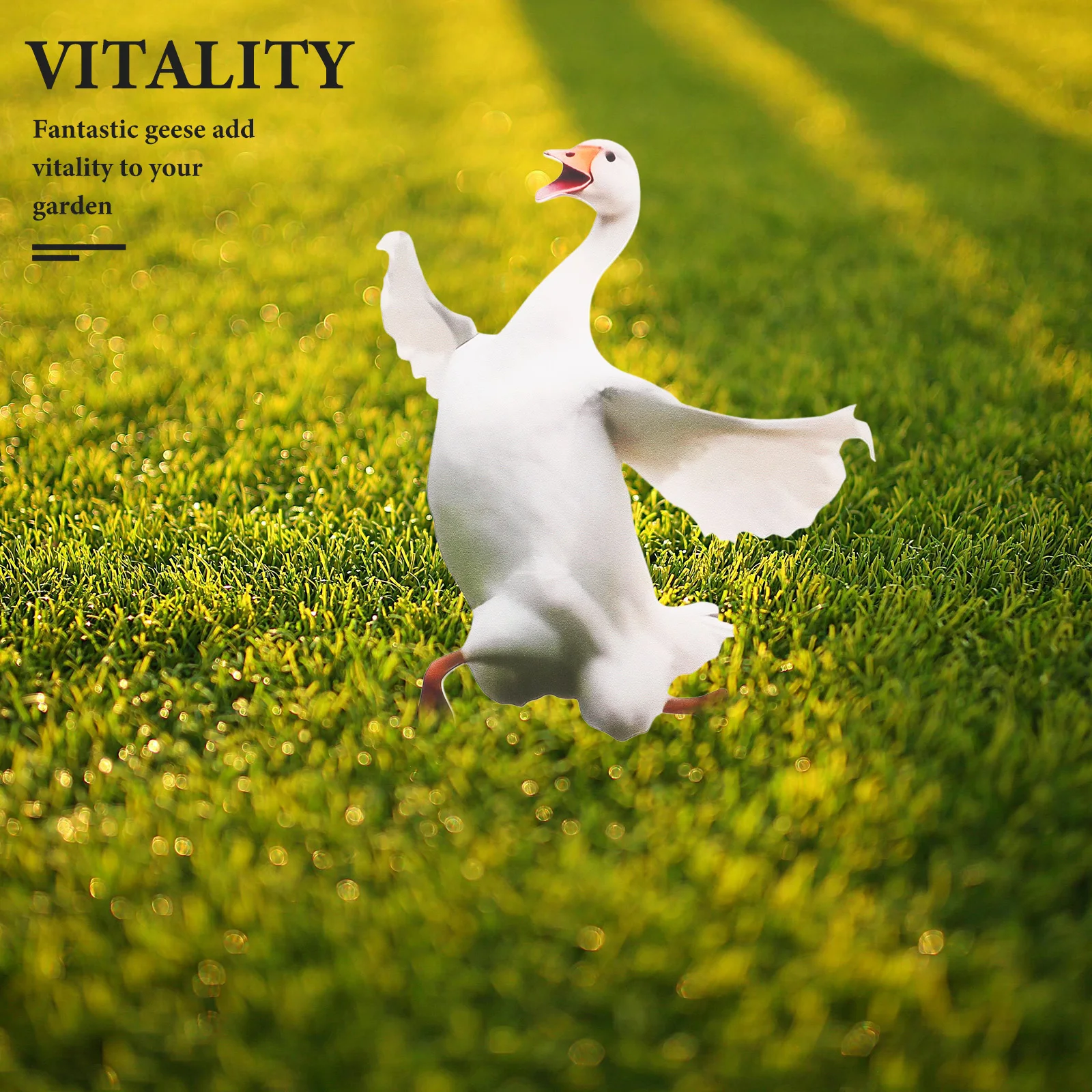 

Goose Garden Sculpture White Acrylic Lawn Stakes Duck Statue Animal Decorative Pile Waterproof Weather Resistant Outdoor Decor