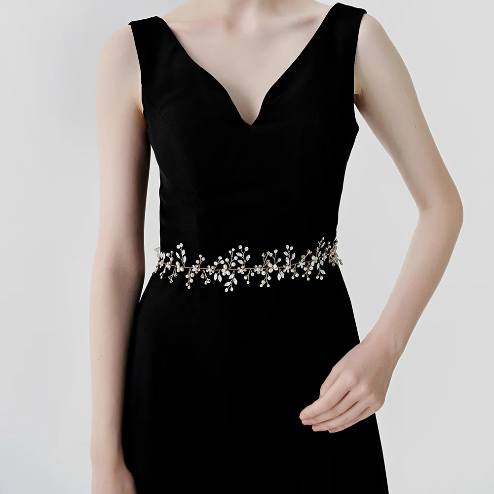 Luxury Pearl Crystal Belt Europe and the United States Exaggerated Bride Wedding Jewelry Waist Chain As Gifts