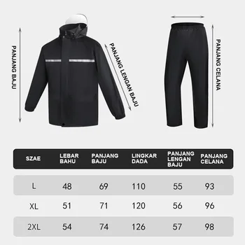 1Set Hooded Coat and Pant Rain Suit for Women Men Outdoor Waterproof Rain Gear with Reflective Strip Motocycle Riding Raincoat 2 1Set Hooded Coat and Pant Rain Suit for Women Men Outdoor Waterproof Rain Gear with Reflective Strip Motocycle Riding Raincoat 2