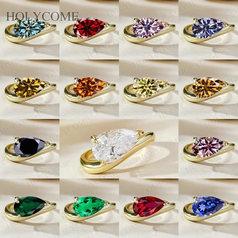 

Твердые кольца из стерлингового серебра 925 пробы с муассанитом, выращенное в лаборатории кольцо с драгоценным камнем 7x11 мм, 5 карат, красочные свадебные кольца вечности, обручальные украшения