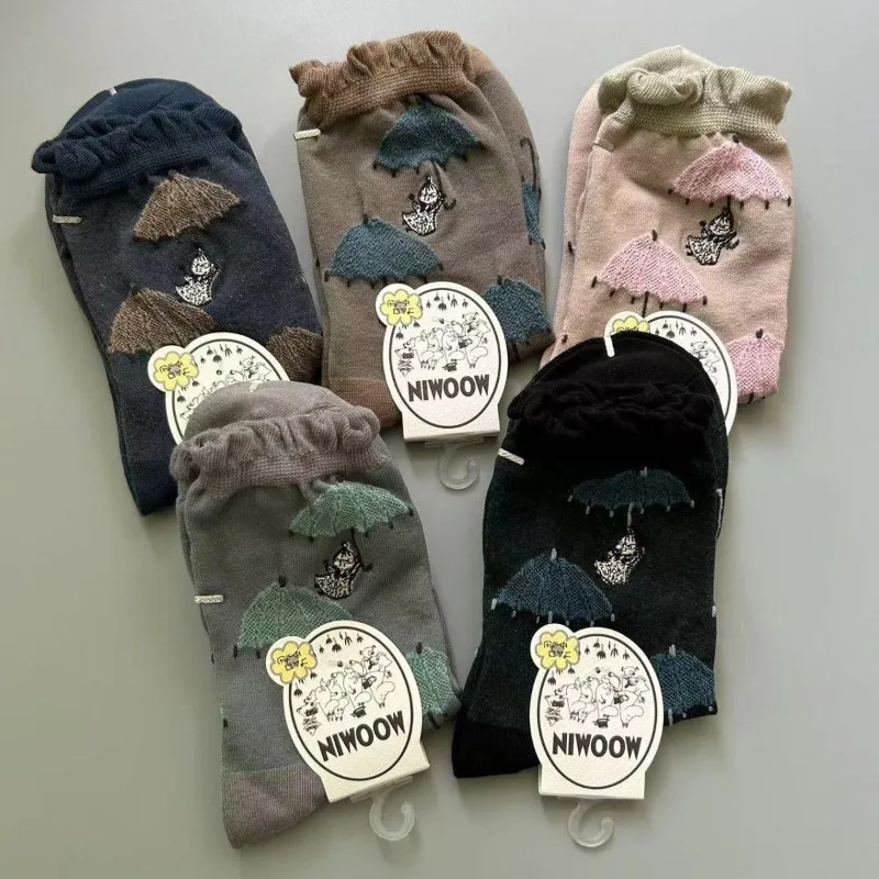 

New Cute Anime Moomins Series Skin-friendly Socks Cartoon Character Pattern Printing Personalized Fashion Trend Socks Fans Gift