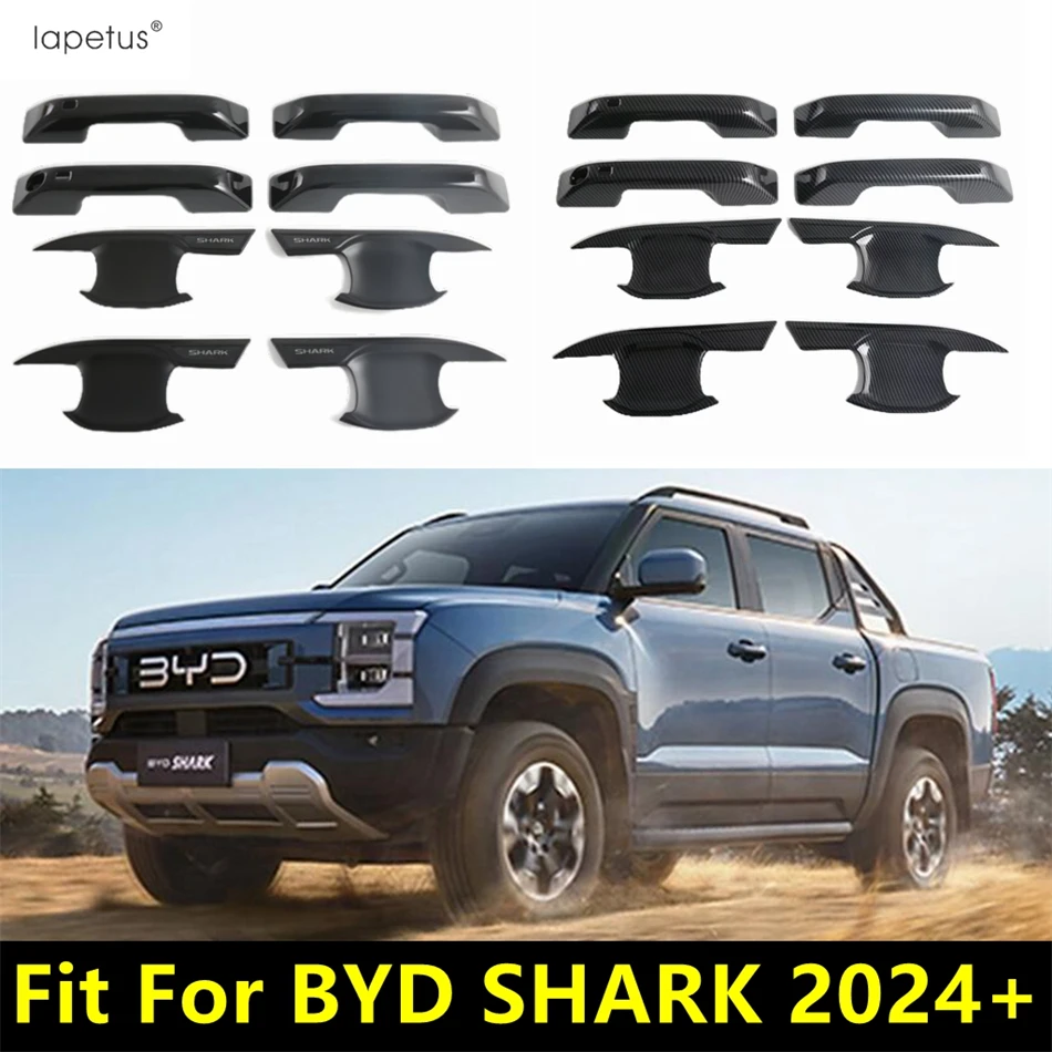 

Car Outer Door Handle Bowl Frame Decoration Protection Cover Trim ABS Black / Carbon Fiber Accessories For BYD SHARK 2024 2025