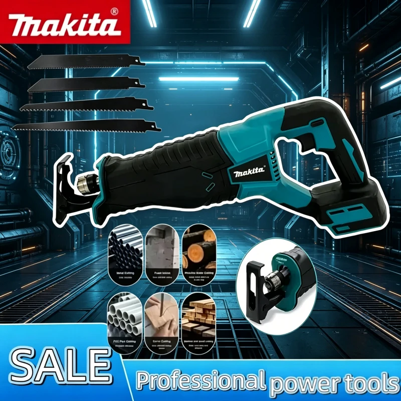 

Портативная сабельная пила Makita с 4 пильными лезвиями, бесщеточная сабельная пила для аккумуляторных электроинструментов Makita 18В.