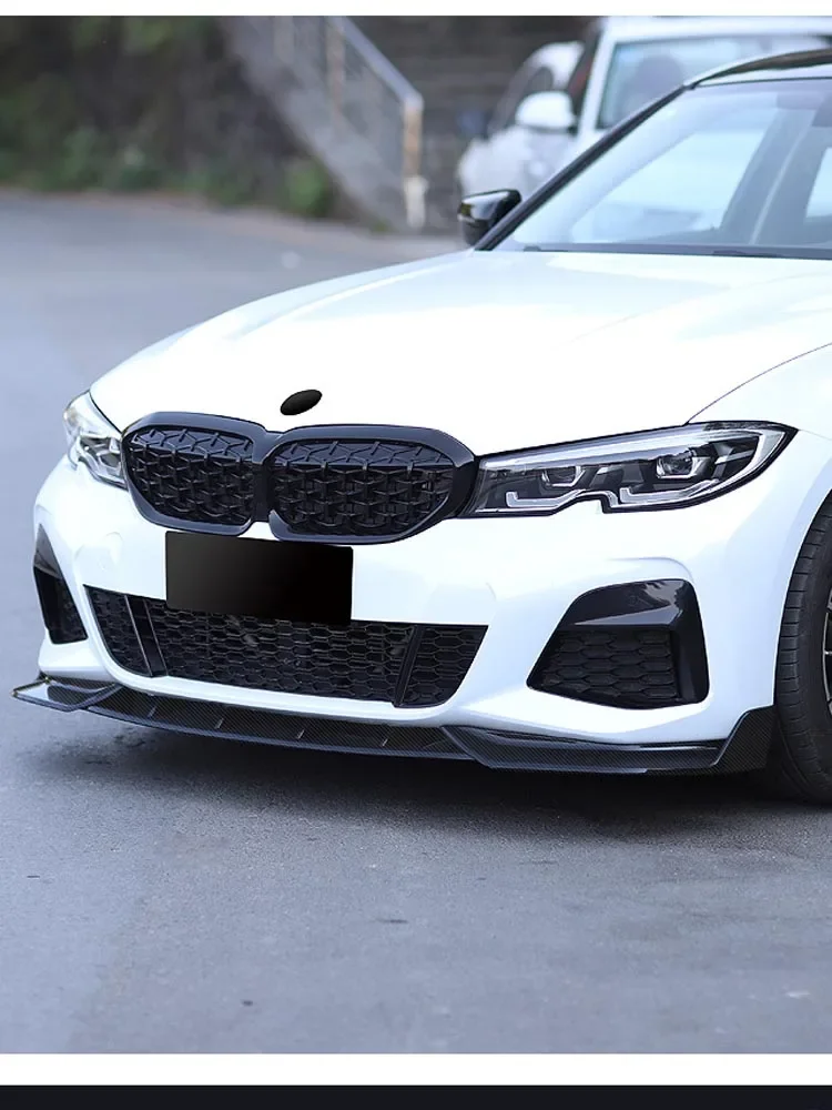 Carbon Look Voorbumper Lip Spoiler Splitter Diffuser Cover Canards tuning Voor BMW 3 Serie G20 G21 G28 2019-2022 M Pack - afbeelding 2