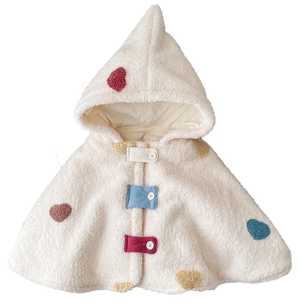 

Durable Warm Baby Hooded Cloak Fleece 0-2 Years Toddler Poncho Fashion Newborn Shawl for Boys Girls