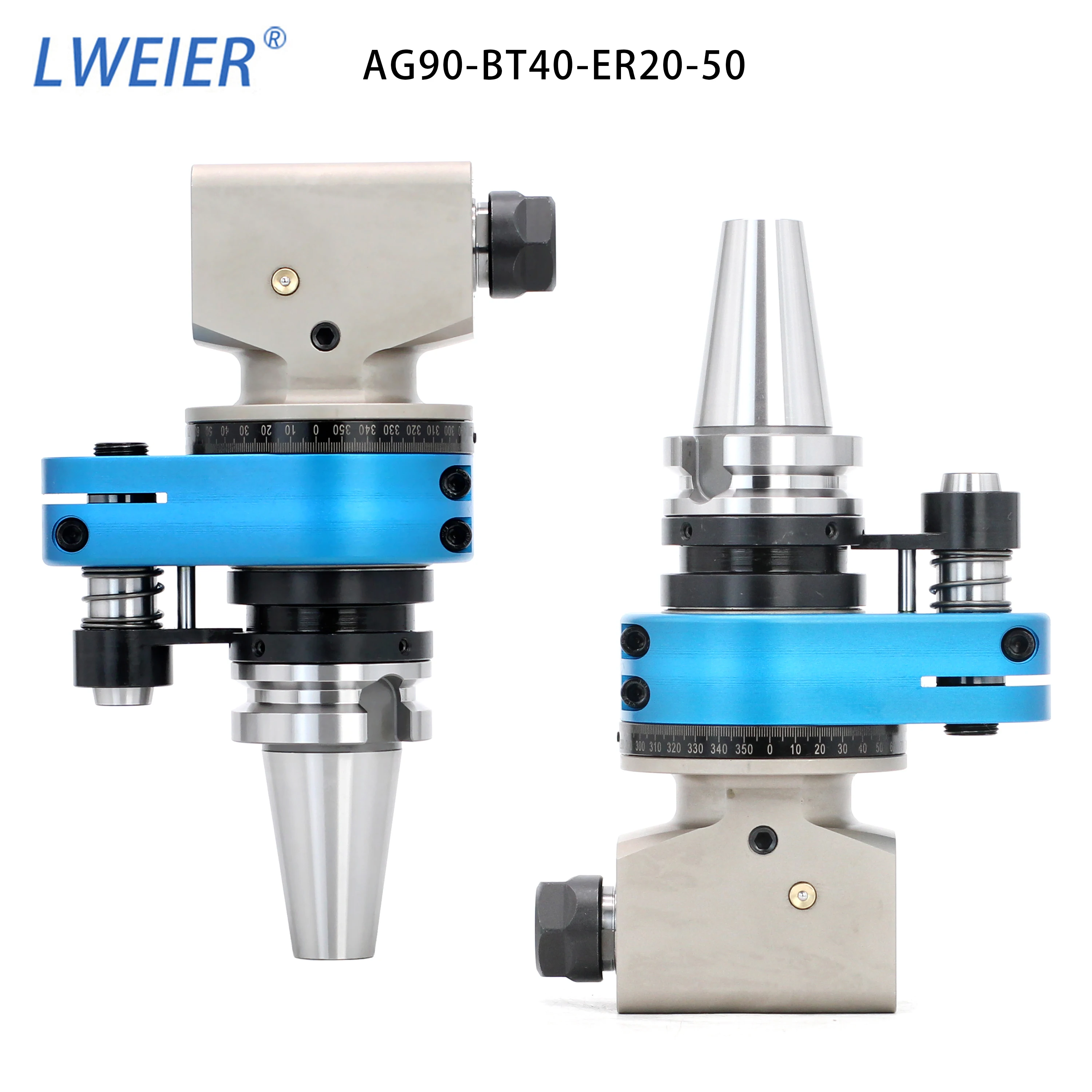 LWEIER Machining Center Angle Head AG90-BT40-ER25-58 Side Milling Head Side Milling Drilling Milling Surface Tapping CAT/ISO/NT