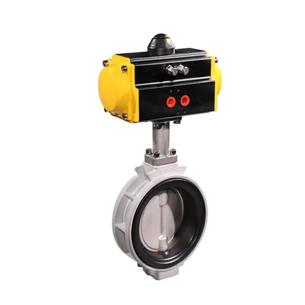 JIS 5K Automatic Pneumatic Actuated Control Butterfly Valve With Double Acting Pneumatic Actuator