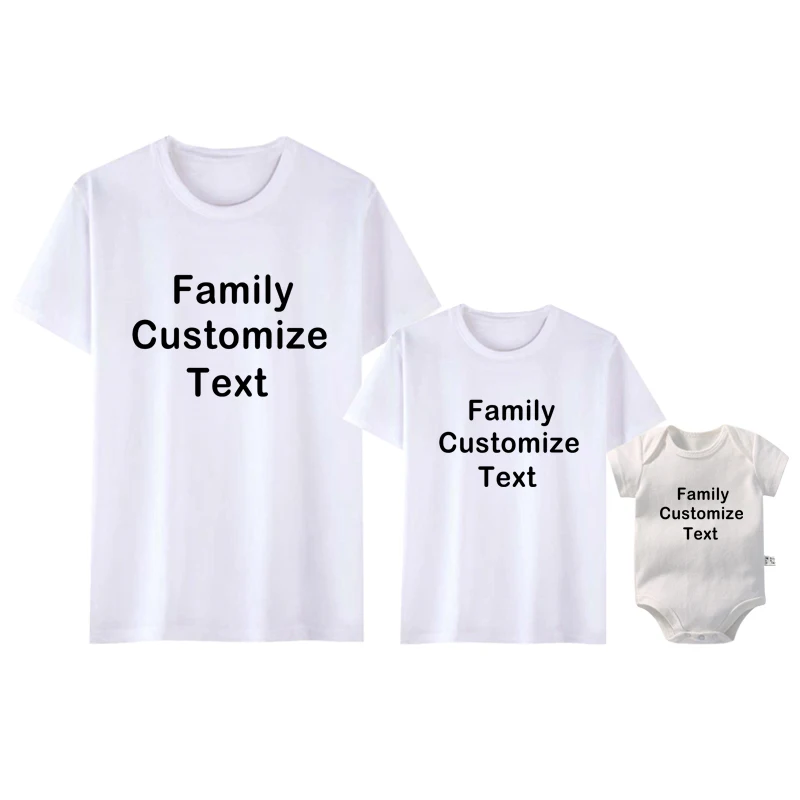 Custom Family Shirt Personalized Family T-shirts Custom Text on Shirt Cotton Unisex Tshirts Daddy Mommy Kids Shirt Baby Bodysuit