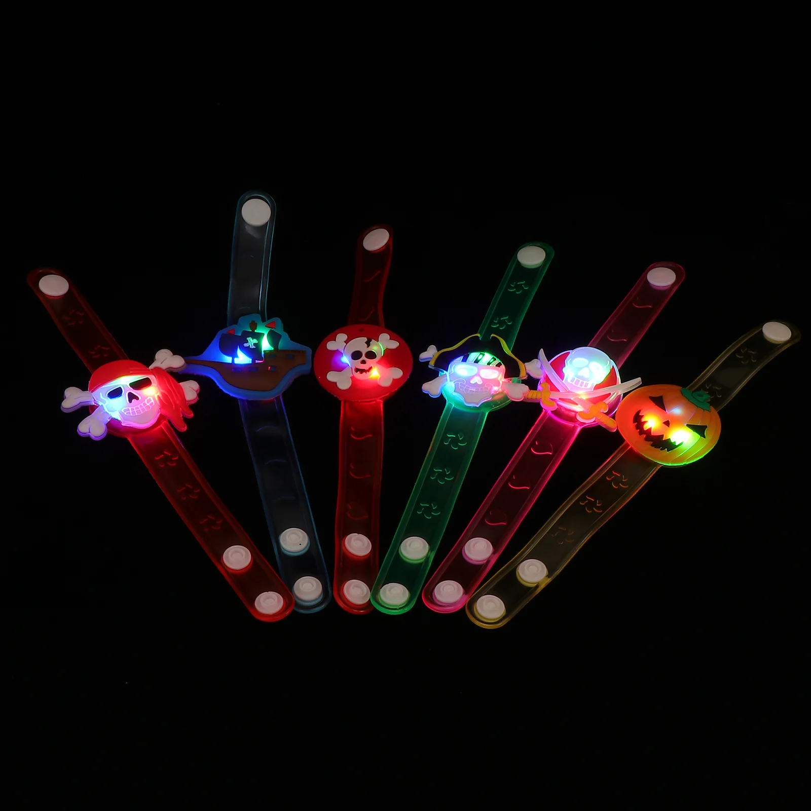 

12 Pcs Wristband Bands Halloween LED Bracelet Party Luminous Bracelets Cloth Glowing Lighting Child Supplies