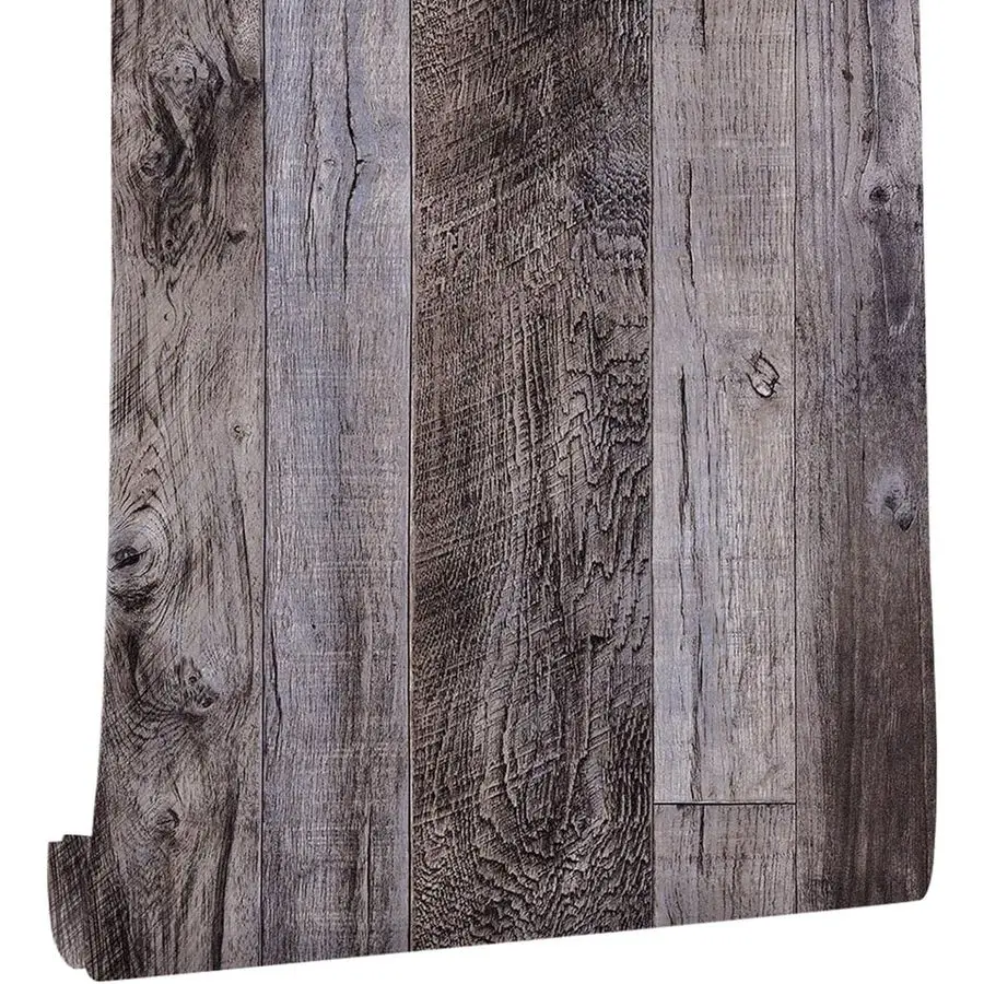 

Gray Wood Peel and Stick Wallpaper 17.3 X 1200 Self Adhesive Wallpaper Backsplash Line Removable Wall Paper Bathroom Old Furnitu