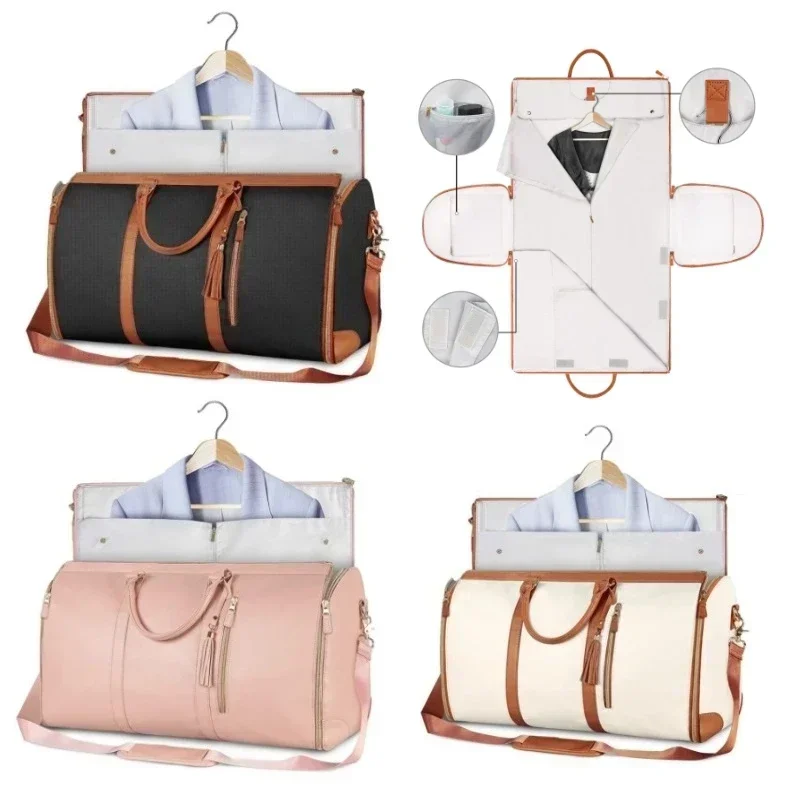 Hochwertige PU-Leder koffer wasserdichte Reisetasche mit Schuh fach Anzug Tasche multifunktion aler Reisesp eicher Organizer