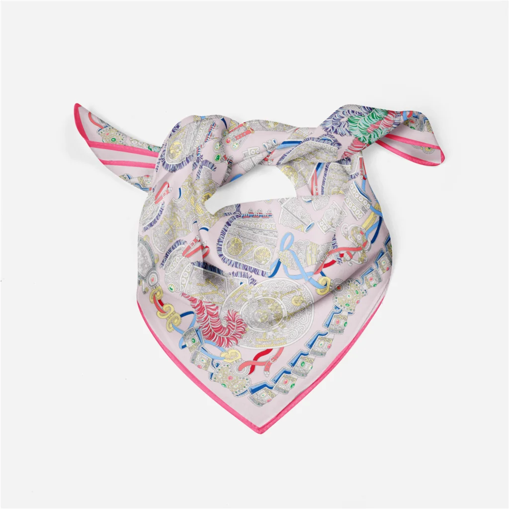 Fashion Square Scarf Women New Design Jewelry Printing Silk Scarf Luxury Brand Bandana Headband Hijab Foulard Neckerchief Shawl