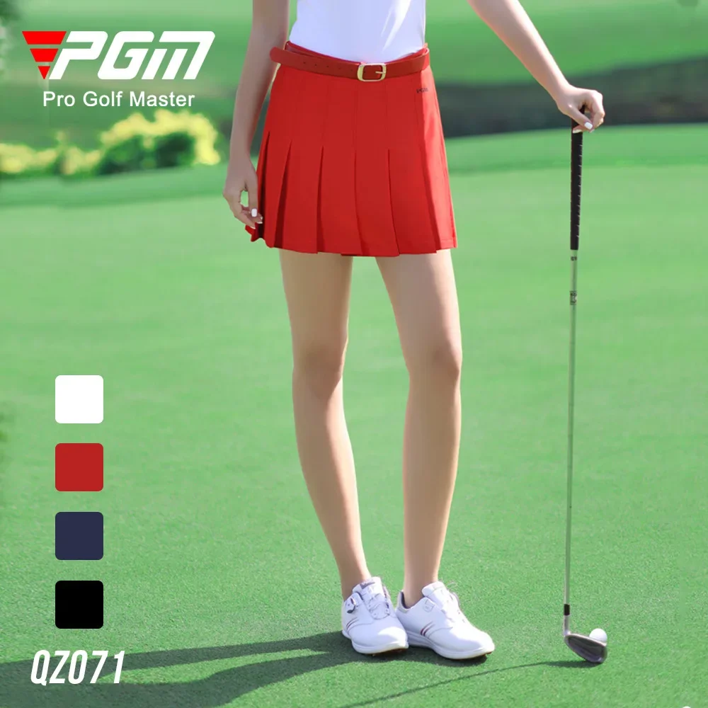 PGM Women Golf Skirts Autumn Women\'S Casual Pleated Skirt Athletic Sports Short Skorts Ladies Girl Anti-Exposure QZ071