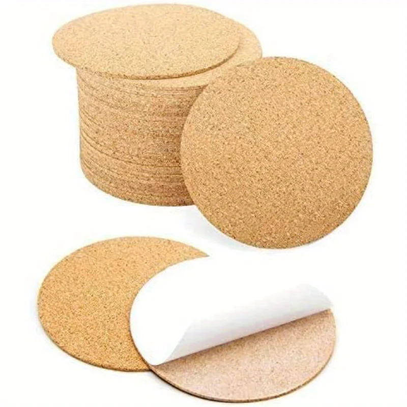 20pcs self adhesive cork coaster round DIY 4