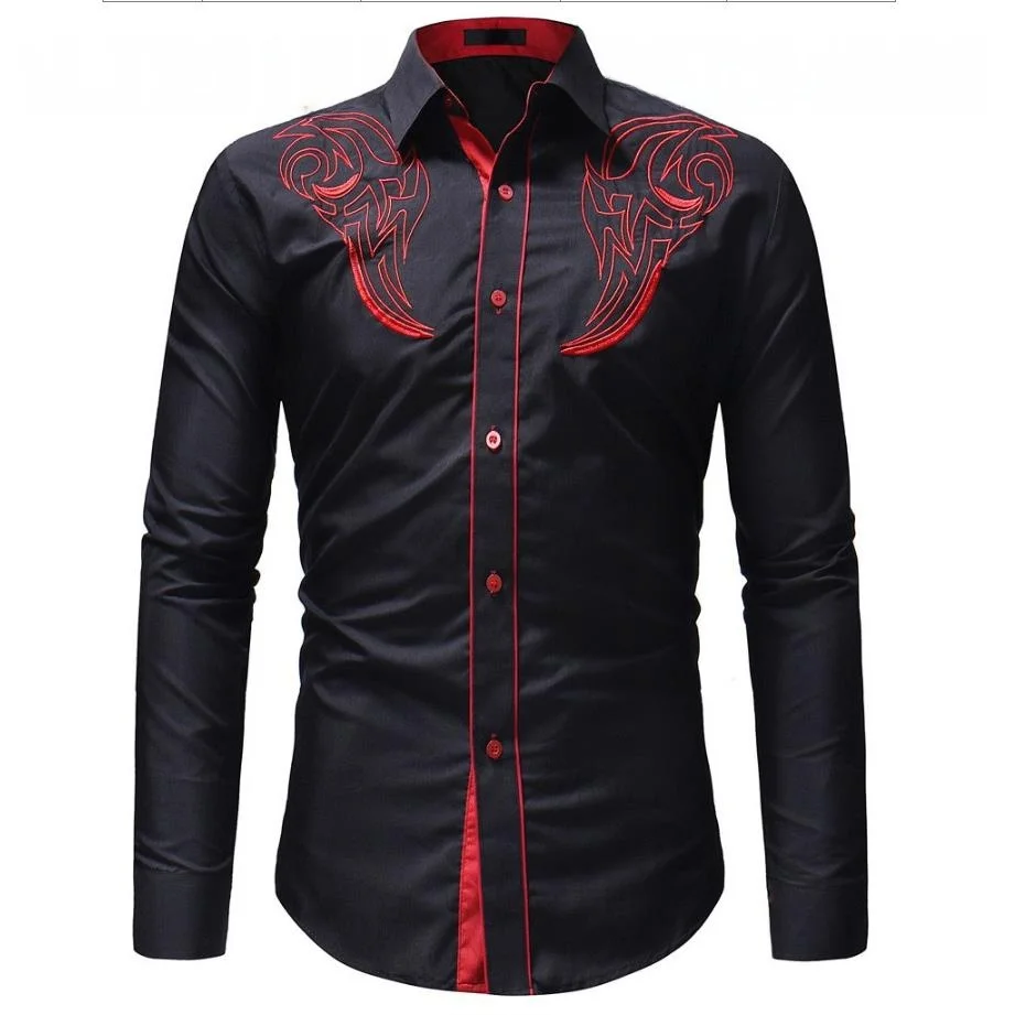 

Embroidered Cotton Men's irt Breathable Long Sve College Sle Flip Collar Inner Wear for Youth Boys And Girls