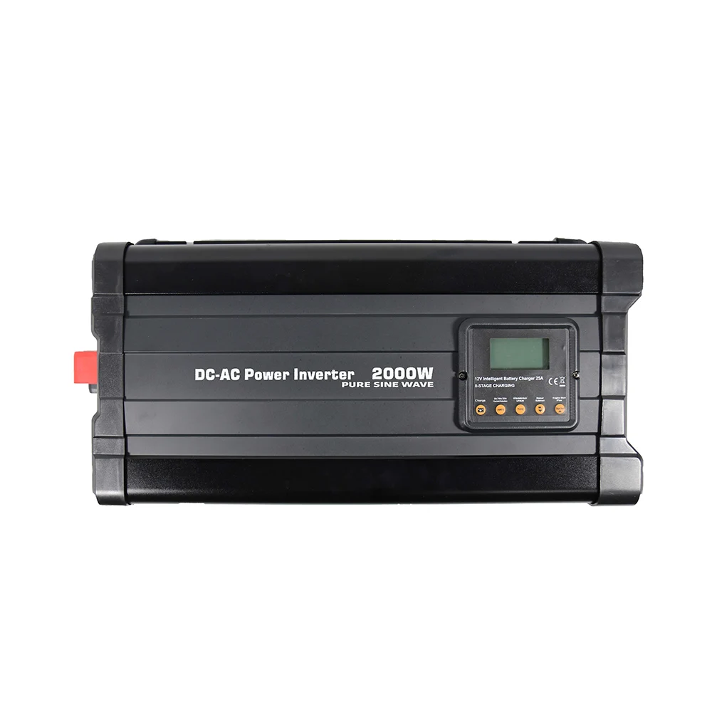 Home Ups 2000Watt Power Inverter 12V 24V 48V To 110V/220V 2Kw Power Inverter With 25A Battery Charger