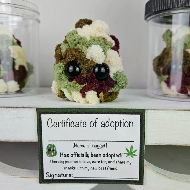 Adopt A Weed Nugget Plush, Little Weed Nugget Plush, In A Jar Handmade Plush Stuffed Toys, Little Nugget Desktop Plush Ornament