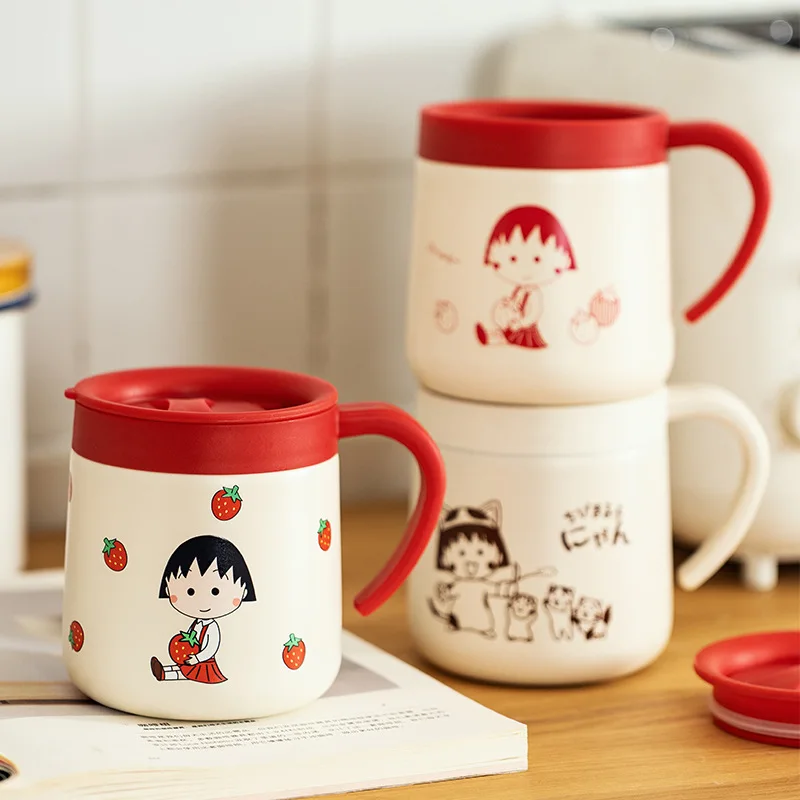 Kawaii Chibi Maruko-Chan Anime Cartoon Stainless Steel Insulated Cup Office Water Cup Cool Cup Give Gifts To Girlfriend