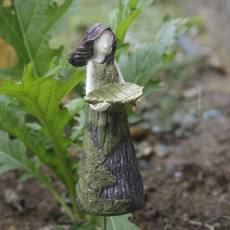 Fairy Tale Forest Bird Feeder Outdoor Garden Statue Resin Craft Figurine Ornament Courtyard Lawn