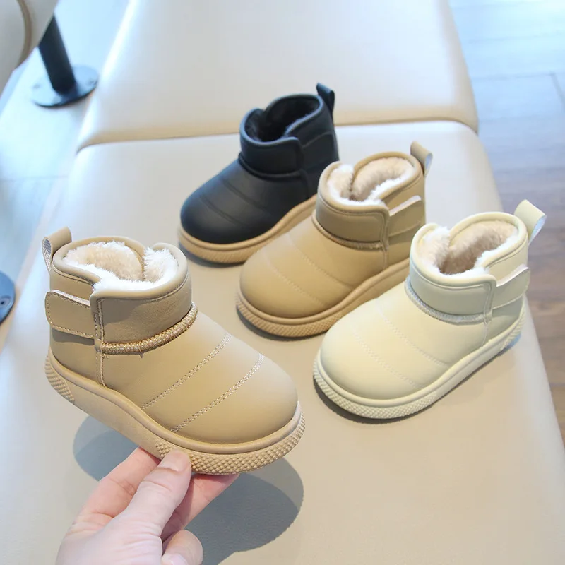 

Children's Winter Boots for Girl Outdoor Soft New Boys Causal School Cotton Boots Fashion Warm Furry Hairy Kids Ankle Snow Boots