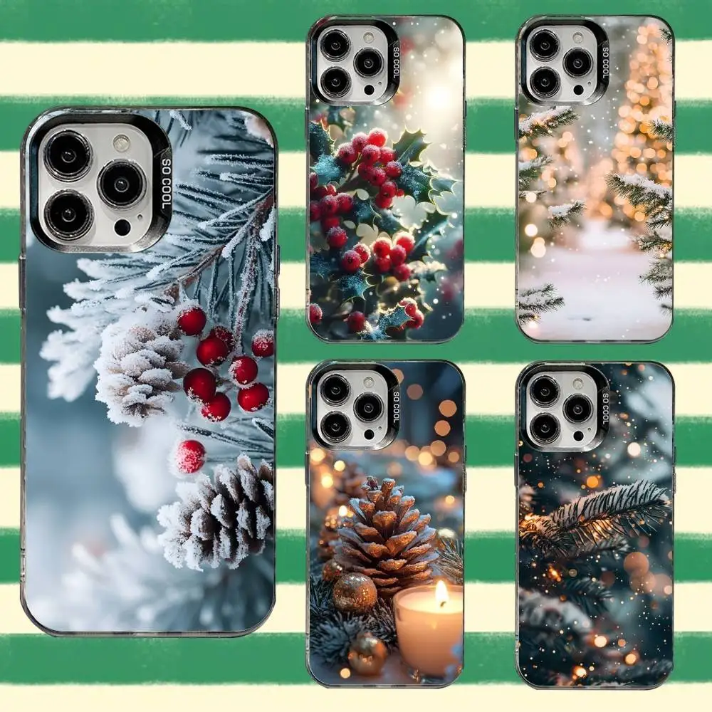 

Snowy Christmas Forest Phone Case For iPhone 16,15,14,13,12,11,8,7,Pro,Max,Plus,Mini,XS,SE Anti Fall Black Matte Hard