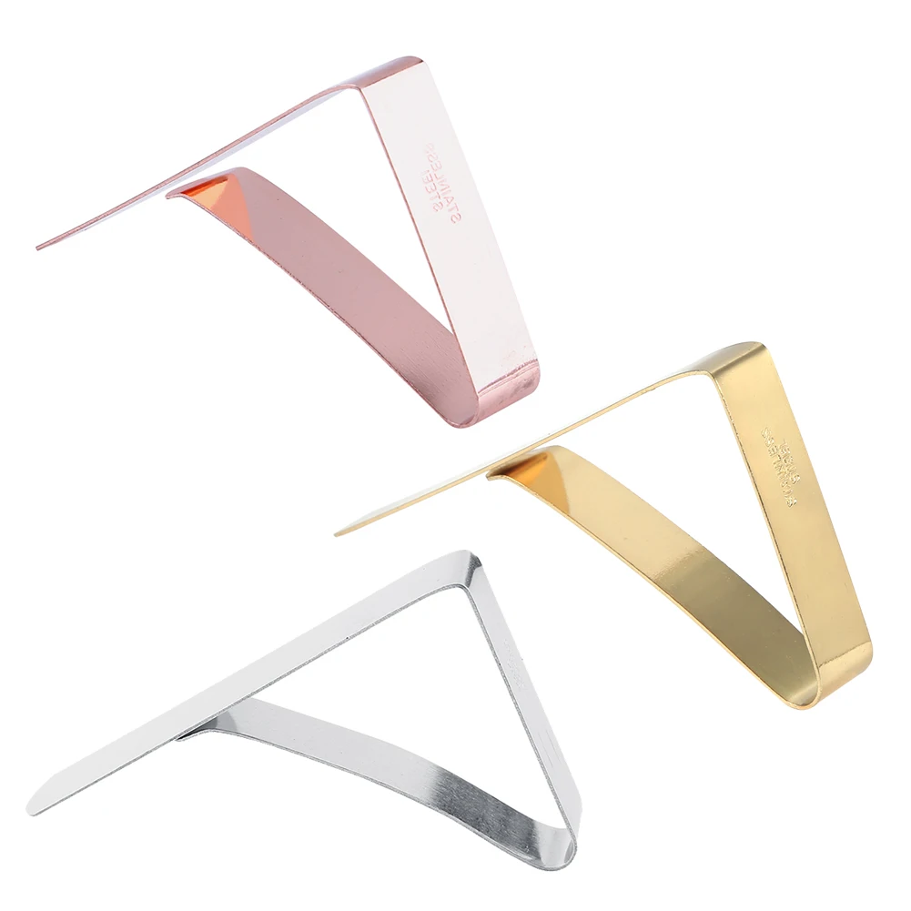Tablecloth Clamp Tablecloth Clip Home Wedding Party Desk Cloth Clips 3 Colors Useful Pratical Stainless Steel Tablecloth Clamps