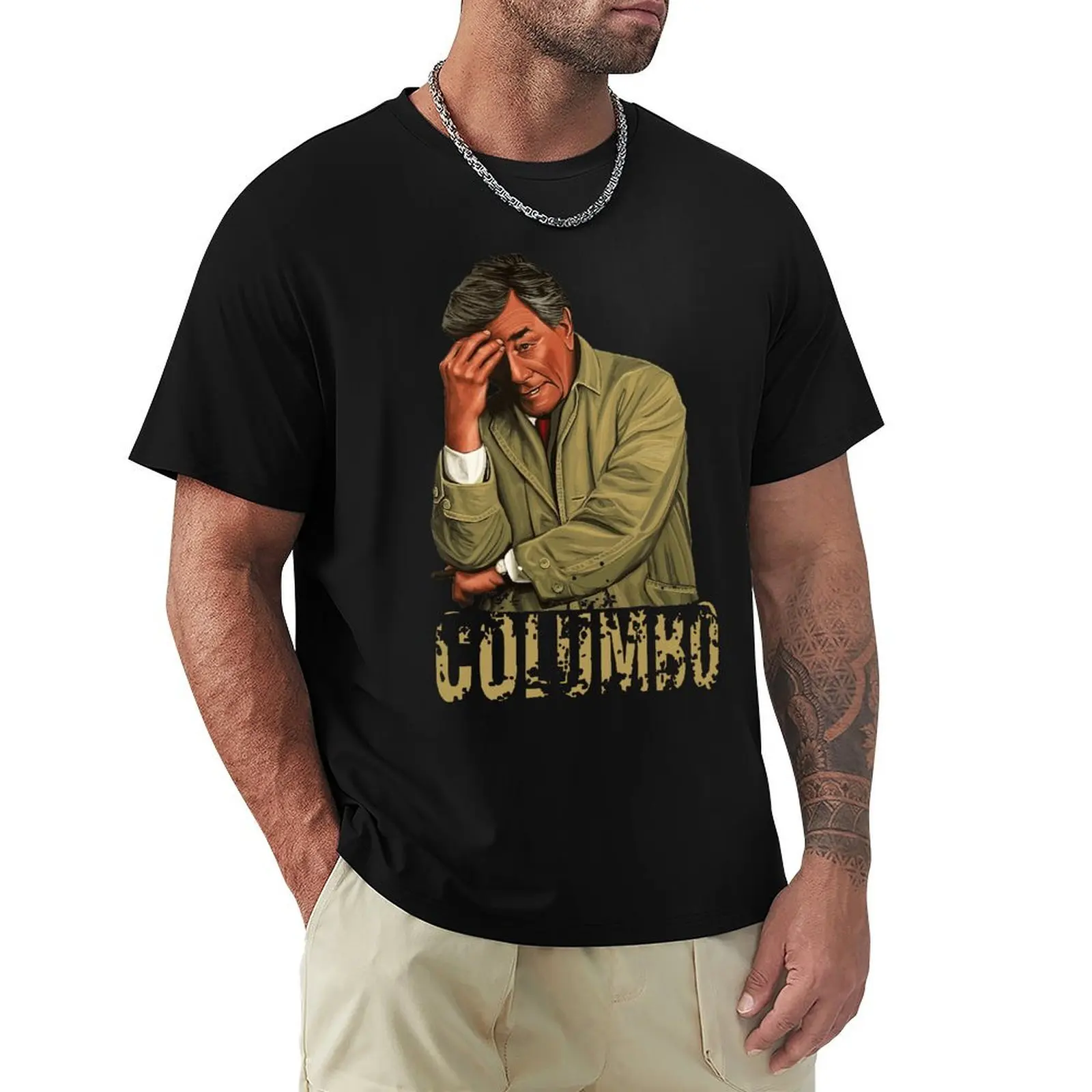 

Columbo Retro Peter Falk T Shirt Harajuku Short Sleeve T-shirt 100% Cotton Graphics Tshirt Tops