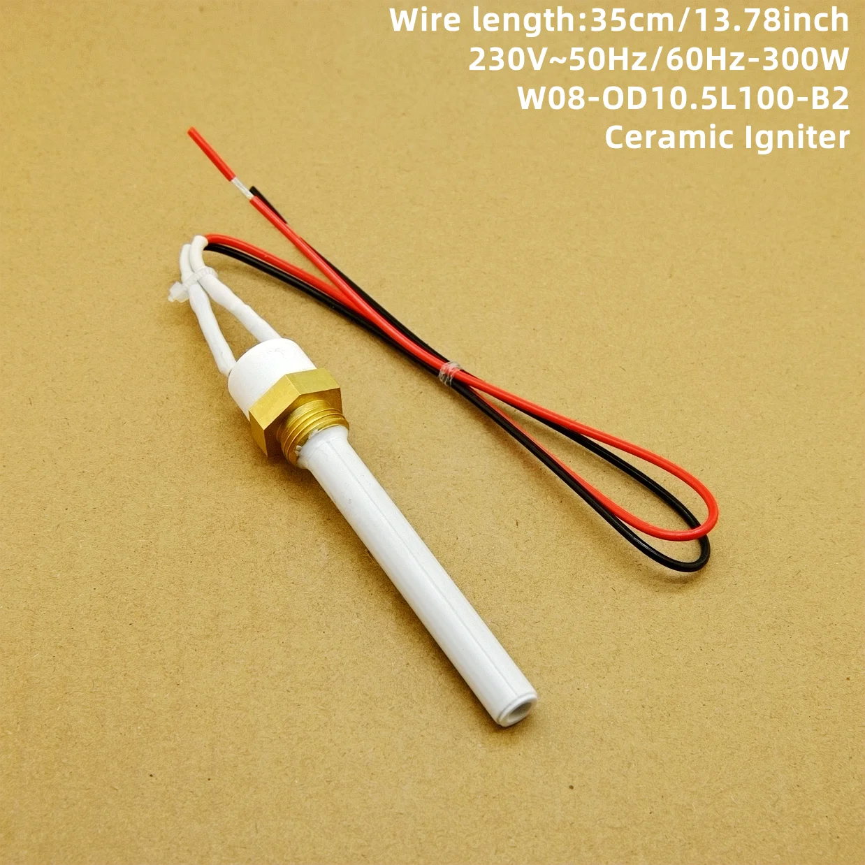 230V300W G3/8 copper thread Ceramic Igniter Ceramic Heating Tube spark plug for pellet stove