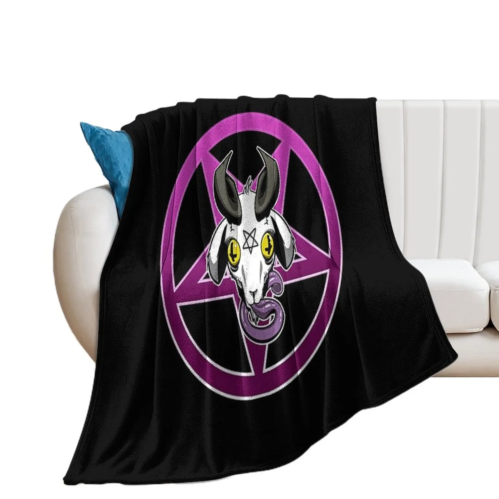 

The Pentagram GOAT Pink T-Shirt Throw Blanket warm winter Plaid on the sofa for sofa Summer Beddings Blankets