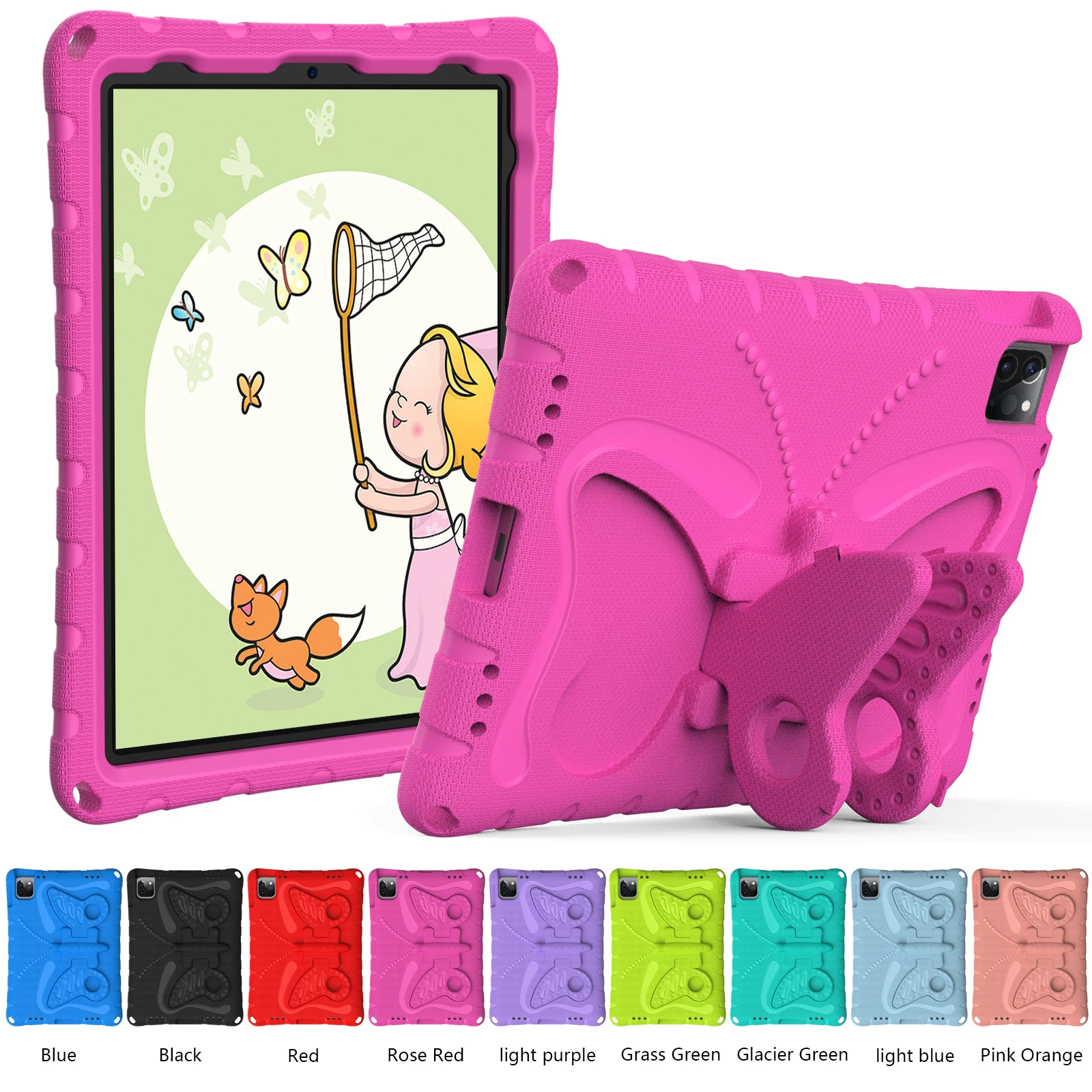 

Kids Case for iPad A16 A18 iPad air1 2 9.7 Pro 10.2 10.5 Light Weight Heavy Duty/Shockproof/Drop Proof with Handle/Kickstand