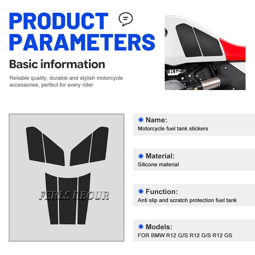 Anti-slip Side Tank Pads for R12GS (2025–2026) Motorcycles — Waterproof Accessories for Enhanced Grip and Protection