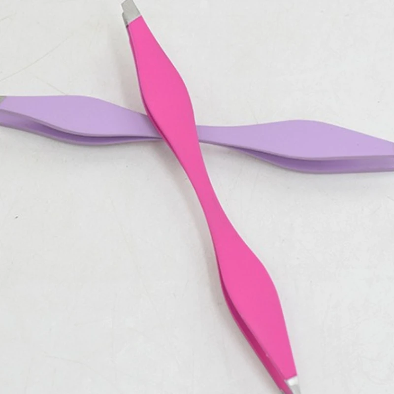 눈썹 족집게 스테인리스 스틸 2 in 1 양면 메이크업 도구 정전기 방지 속눈썹 연장 트림 눈썹 제거 메이크업 도구