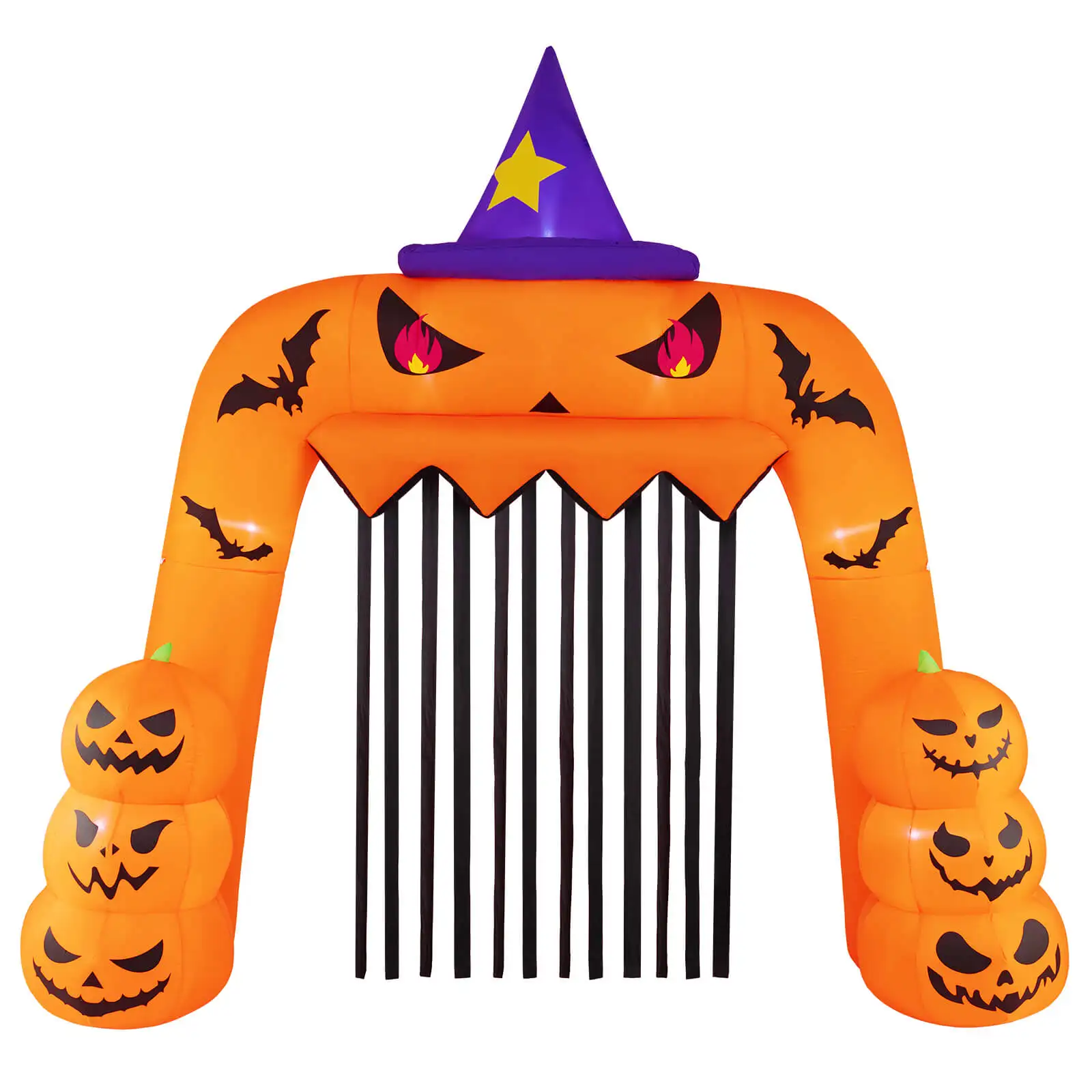 

10.4 x 11.6 ft Halloween Inflatable Pumpkin Archway w/Curtain Stakes Water Bags