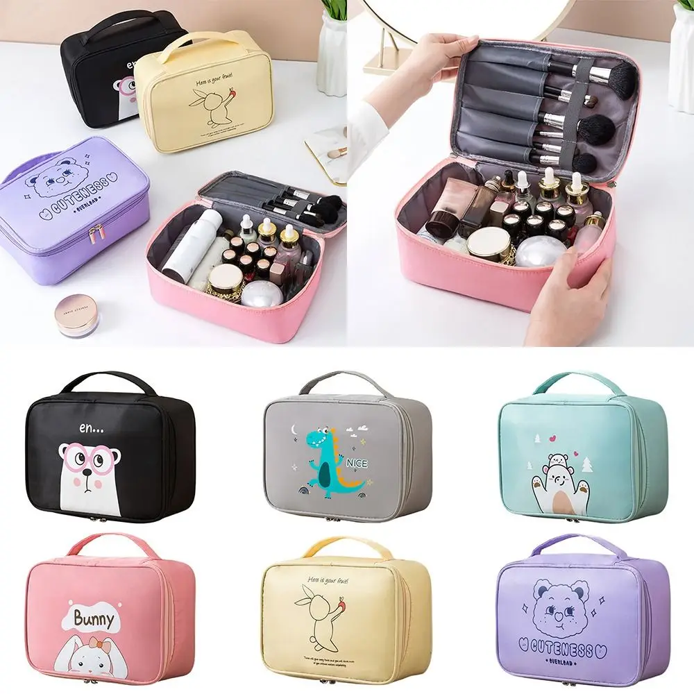 Cartoon Animal Toiletries Bag Multipurpose Divided Storage Cosmetic Handbag Dustproof Large Capacity Storage Bag