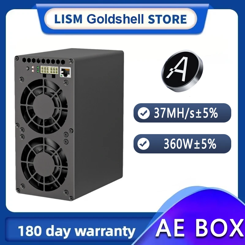 جديد وصول Goldshell AE-BOX 37Mh/s 360W Aleo Miner خوارزمية zkSNARK المنزل الصامت التعدين AE BOX ALEO Coin Asic Miner