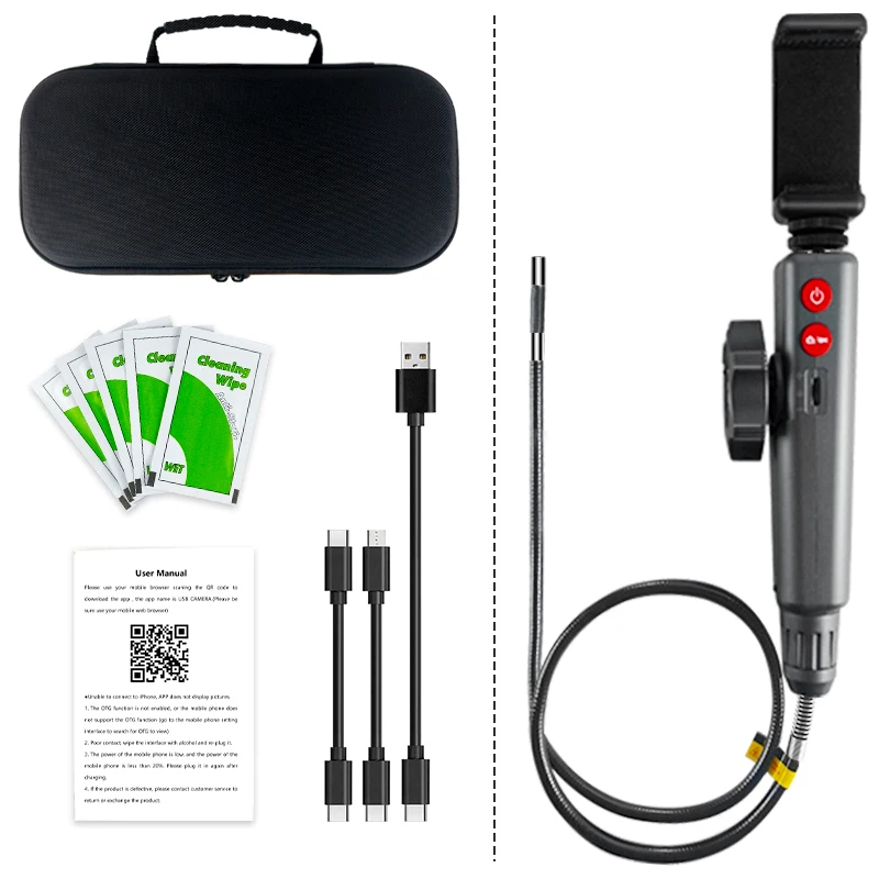 USB Industrial Endoscope 6.2MM/8.0MM 360Degree 2way Rotion Camera 1080P HD Inspection Video Camera For  iphone Android And PC