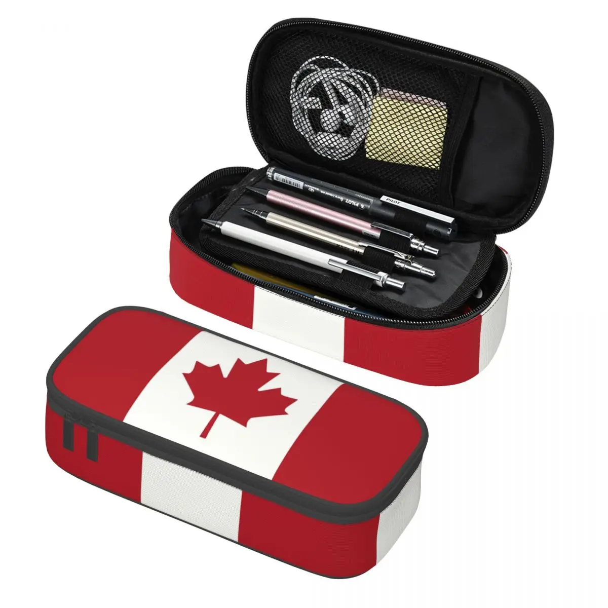 Custom Cute Flag Of Canada Pencil Cases for Girls Boys Patriotism Large Storage Pen Box Bag School Accessories