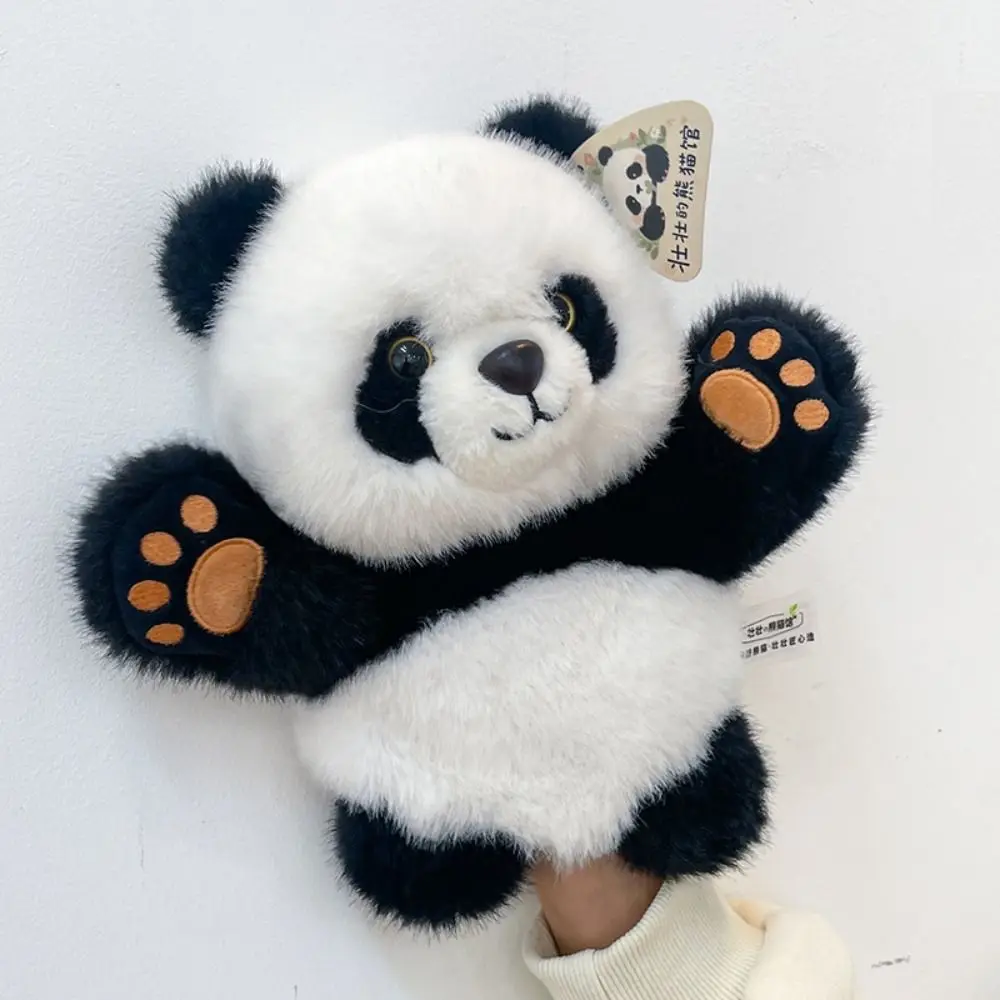 Storytelling Panda Peluche Burattino a mano Simulazione Sciarpa Panda Peluche Cuscino per il collo Guanti morbidi Panda Peluche Cappello Giocattolo interattivo